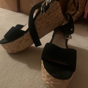 Dolce Vita black espadrille platform sandal